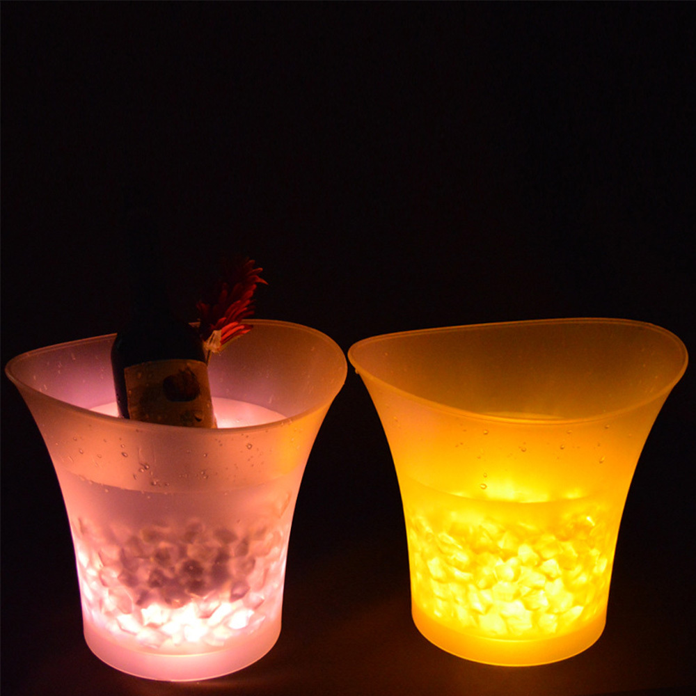ワインクーラー シャンパンクーラー, 5L大容量LEDアイスペール ワインクーラー シャンパンクーラー, 5L大容量LEDアイスペール