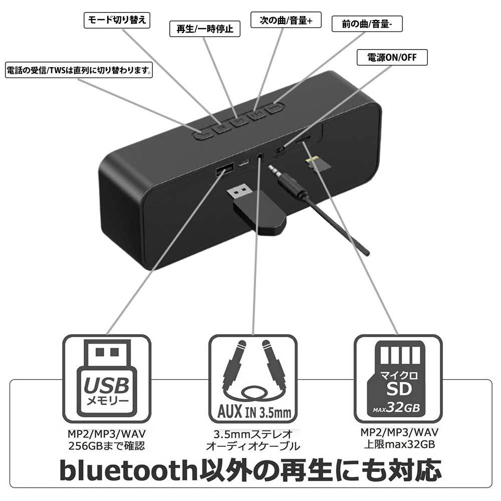 Bluetoothスピーカー完全 ワイヤレス スピーカー ミニ コンパク 