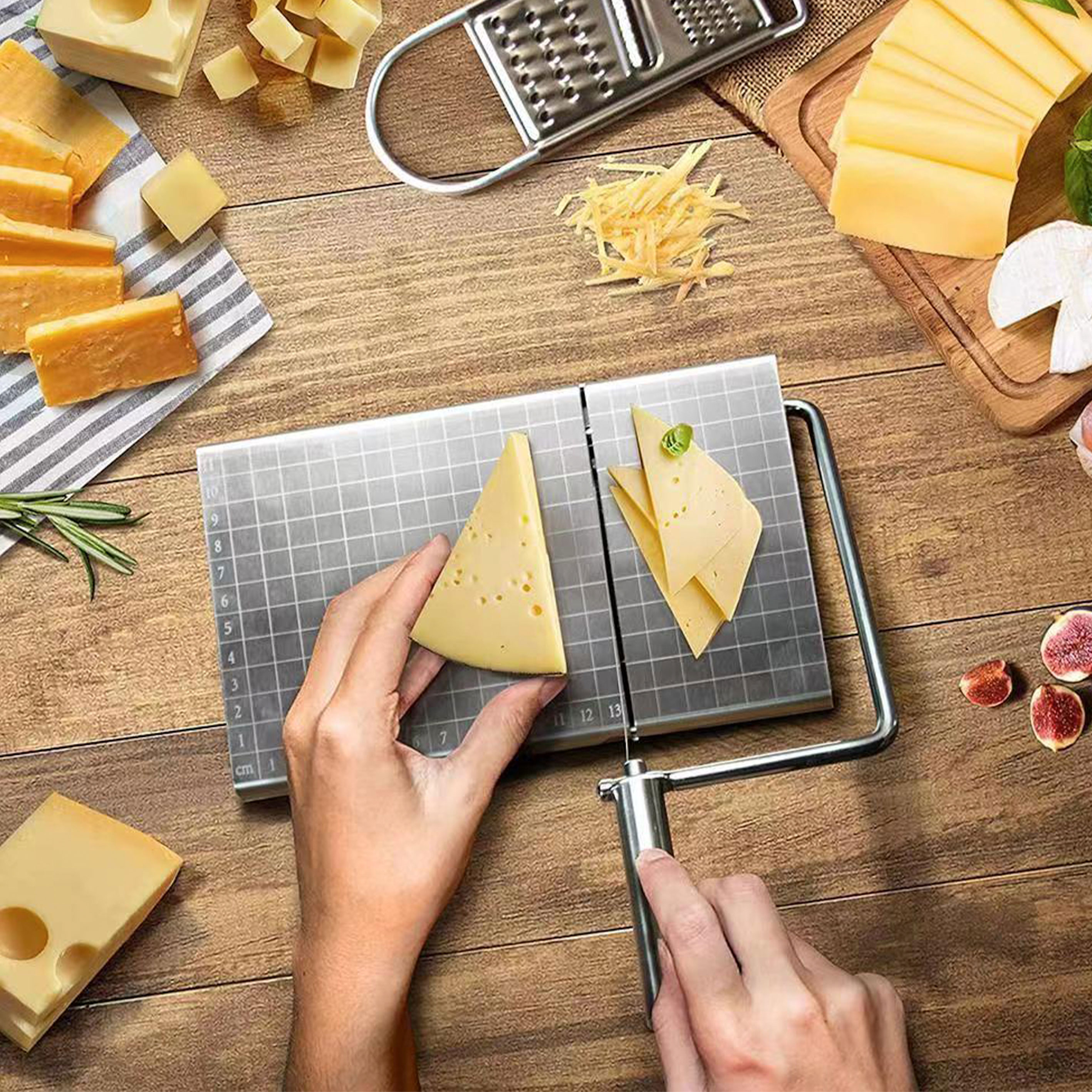 チーズナイフ チーズカッターとチーズカッター-ワイヤ付きチーズ 