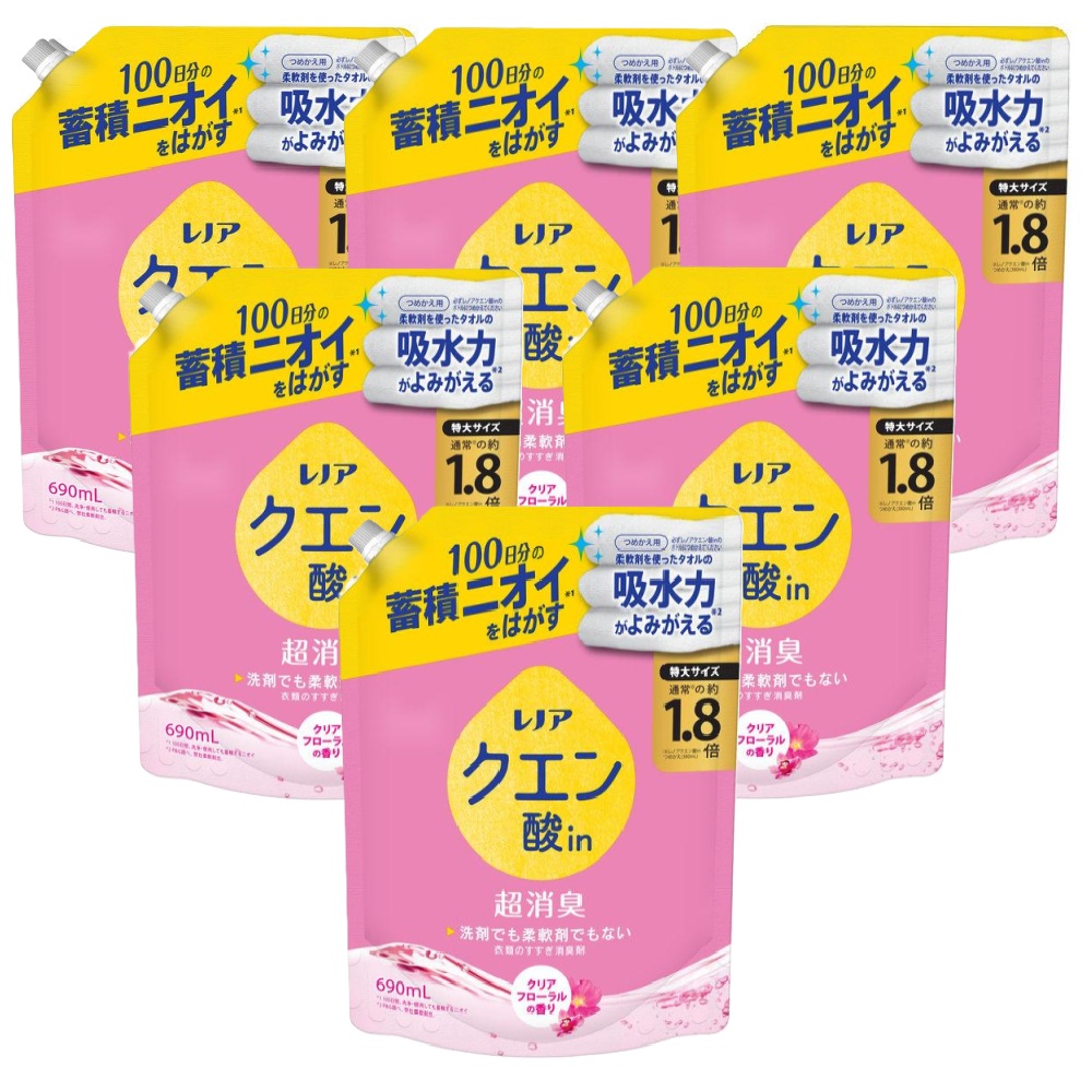 レノア クエン酸in 超消臭 詰め替え 特大 690ml 6個セット クリア