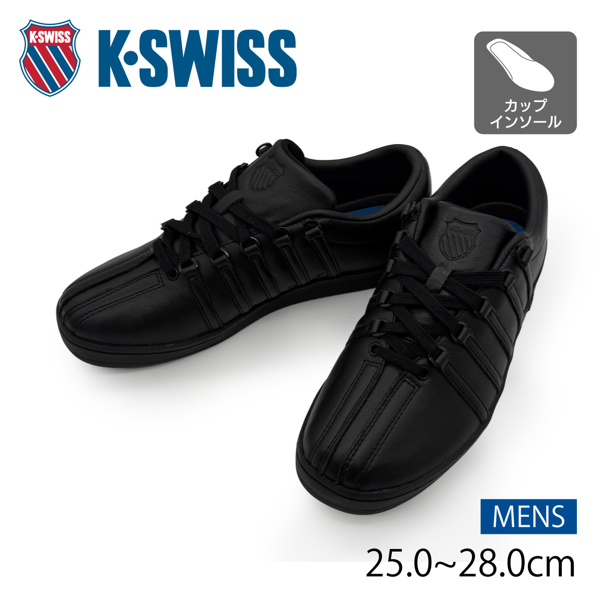 シューズ(男性用) K's K・SWISS ケースイス KS300 CRO メンズ ブラック×ブラック | 靴