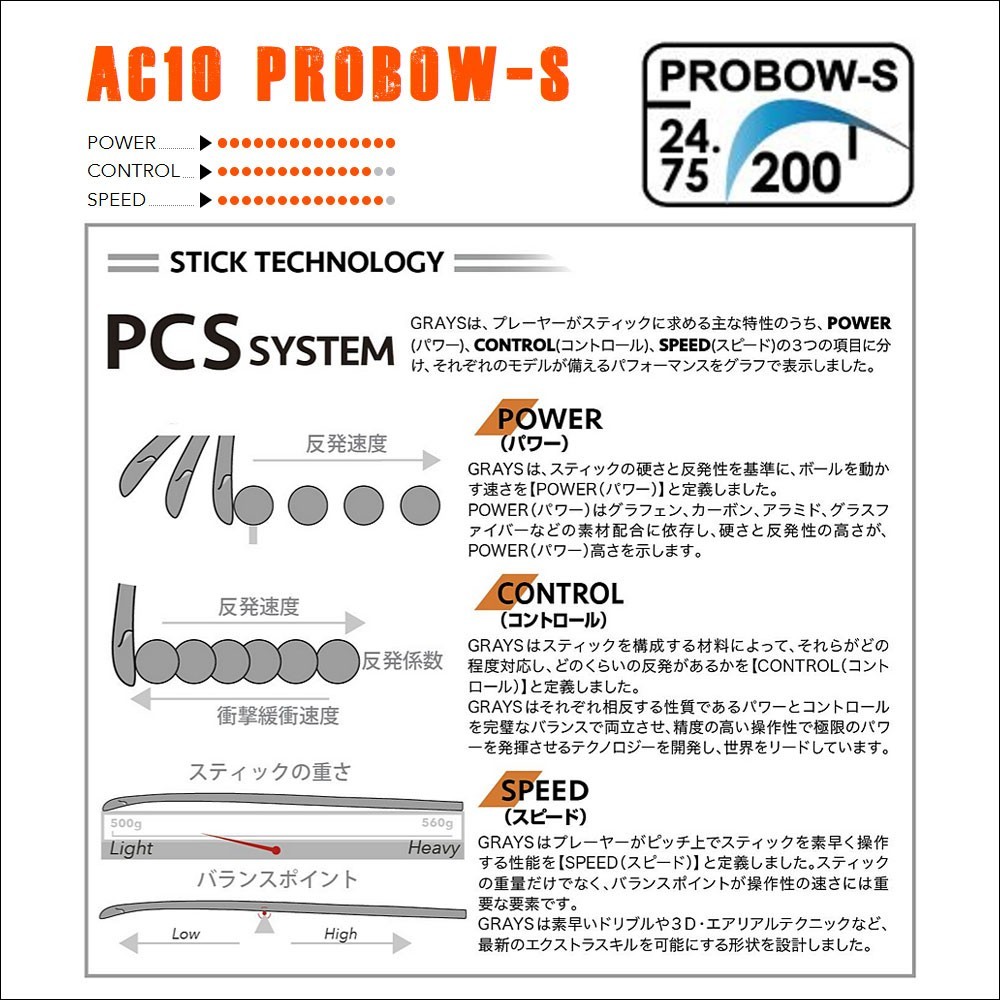 グレイス AC10 プロボウS AX（GRAYS AC10 PROBOW S AX) : b22-0101 : ホッケープロショップYahoo!店 -  通販 - Yahoo!ショッピング