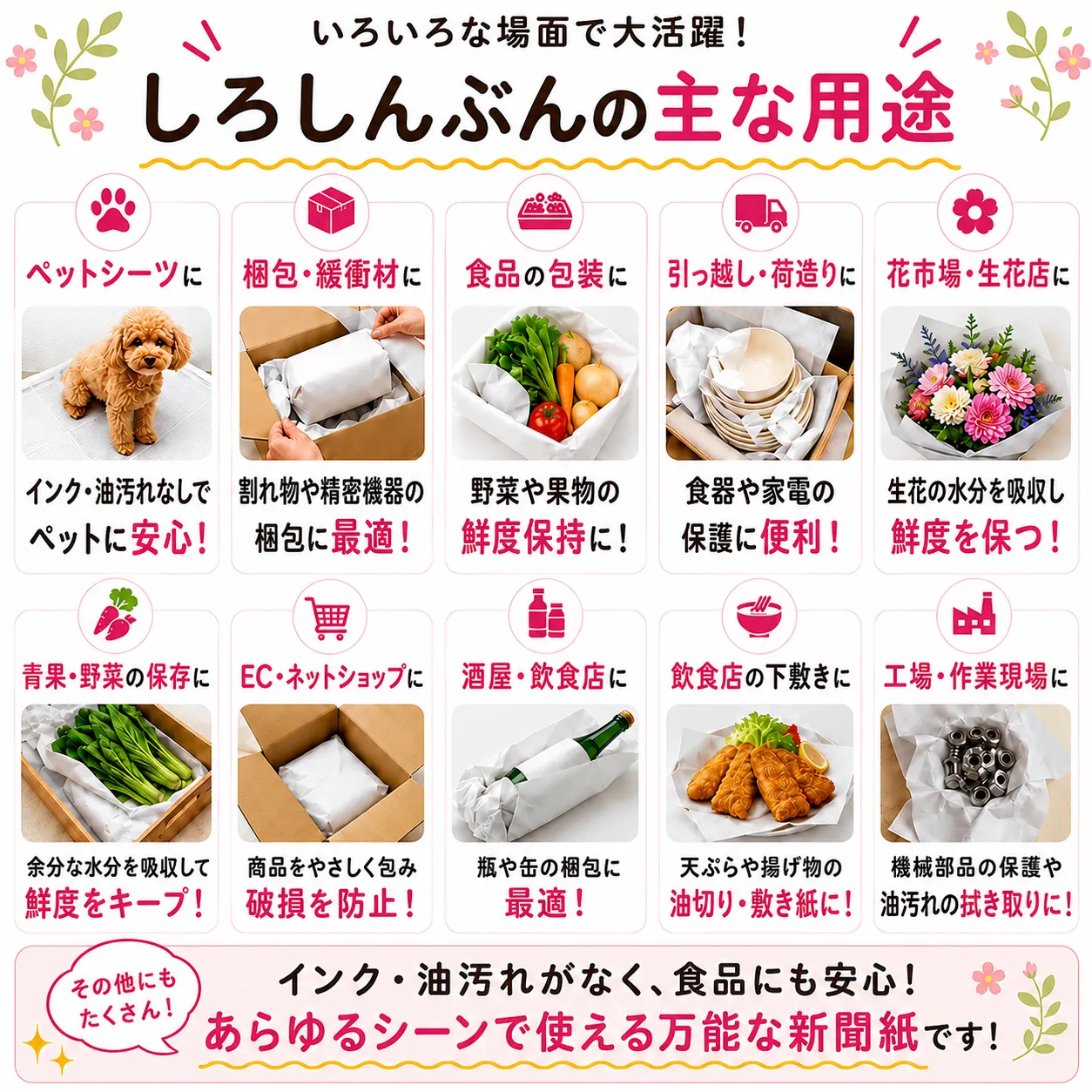 しろしんぶん700kg 高品質ながら最安値に挑戦