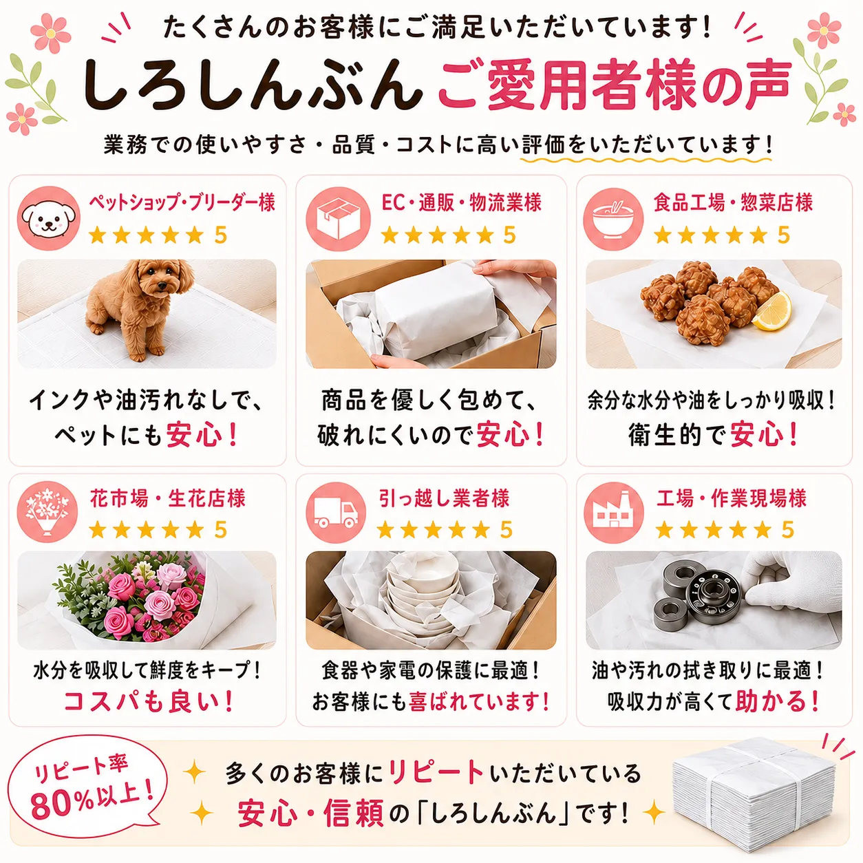 揚げ物の敷紙吸収紙にも