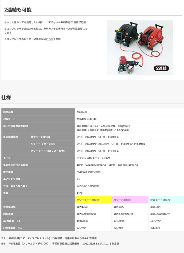 マックス〈MAX〉AK-HL1110EA 高圧コンプレッサ : ak-hl1110ea