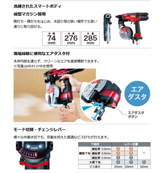 マキタ AR320HR 高圧エアビス打ち機 32mm 電動工具 | theetco.com