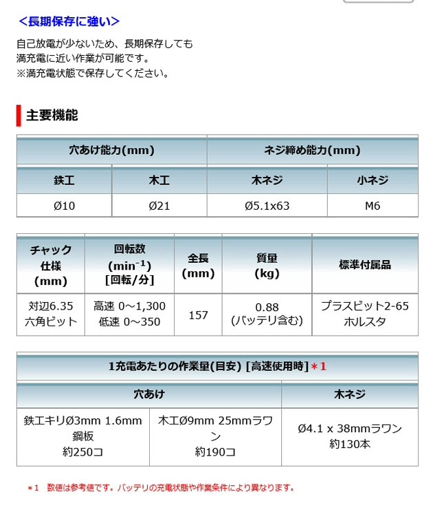 マキタ DF030DWX 充電式ドライバドリル 10.8V 1.3Ah (バッテリ2