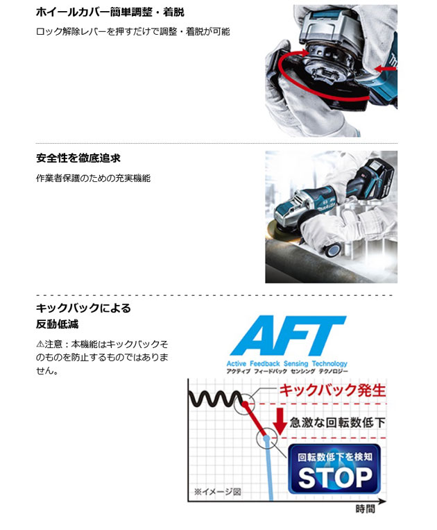 マキタ GA420DZ 充電式ディスクグラインダ 100mm[Xロック マキタ GA420DZ 充電式ディスクグラインダ 100mm[Xロック