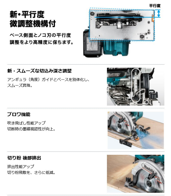 マキタ HS631DZS 充電式マルノコ (青) 18V 本体・鮫肌チップソー付 (バッテリ・充電器・ケース別売)