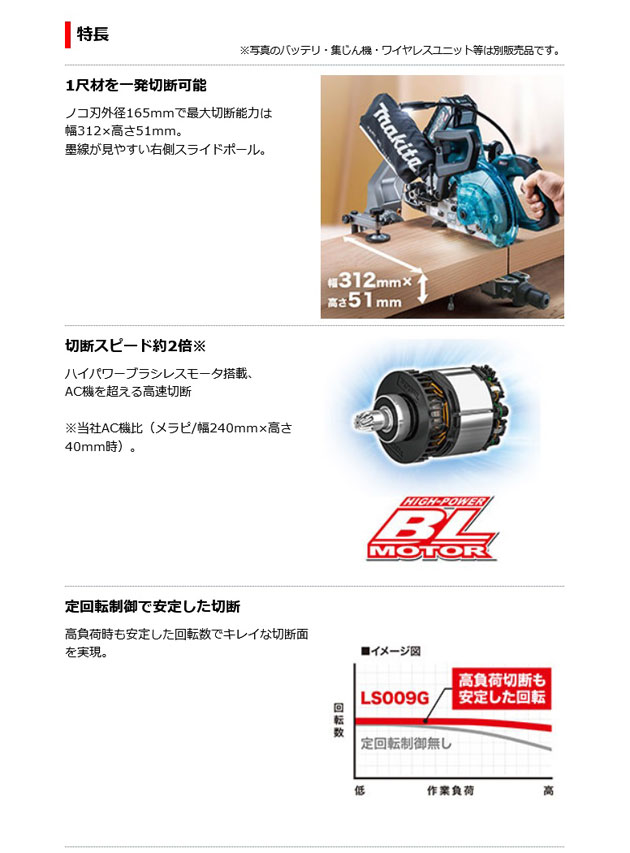 マキタ LS009GZ 充電式スライドマルノコ 165ｍｍ 40Vmax 無線連動対応 本体のみ＋鮫肌チップソー付 (充電器・バッテリ別売) :  ls009gz : NEWSTAGETOOLS - 通販 - Yahoo!ショッピング