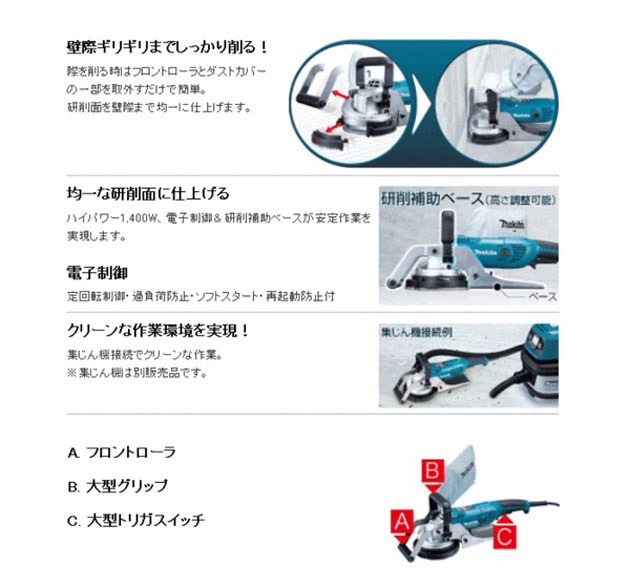 マキタ PC5001C 電子コンクリートカンナ 125ｍｍ (オフセット