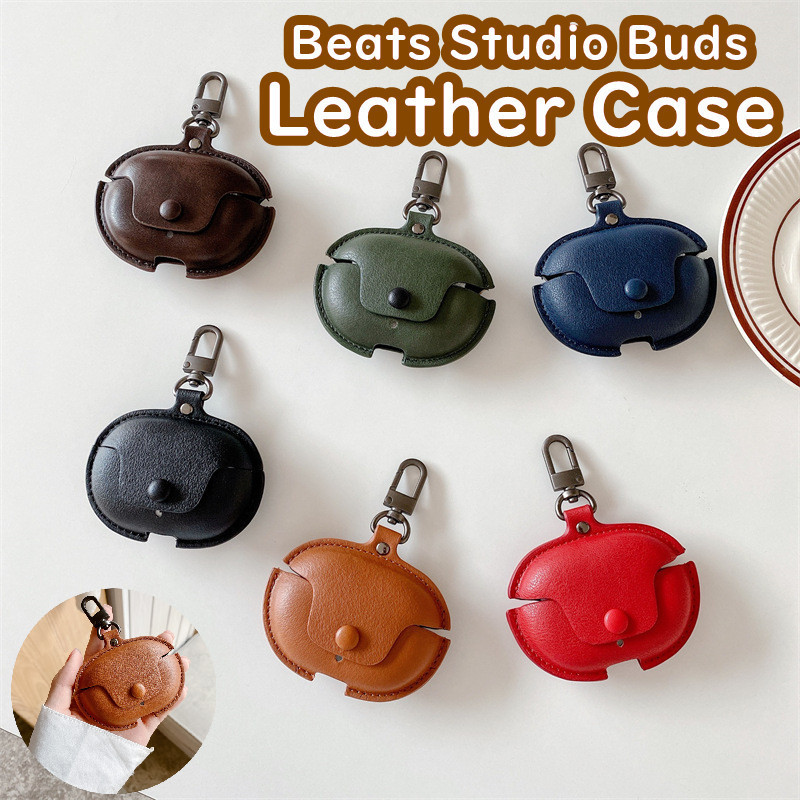 Beats Studio Buds ケース カバー 一体型 レザー 革製 カラビナ