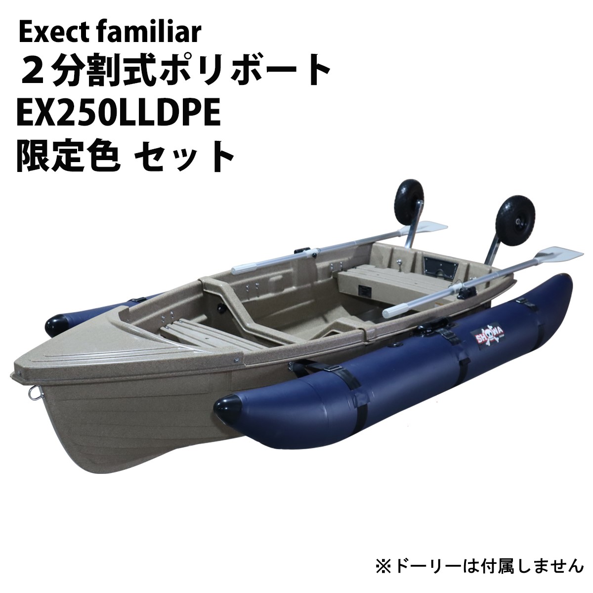 ボート 釣り ポリエチレンボートEX250LLDPE 大理石色 フロートセット