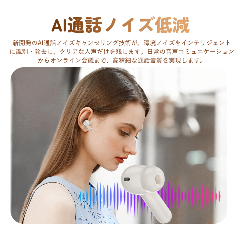 ワイヤレスイヤホン Bluetooth6.0 イヤホン ANC対応 液晶付きイヤホン