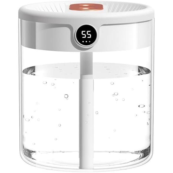 加湿器 超大容量 卓上 2L デュアル噴霧口 加湿機 湿度表示 3段階 超