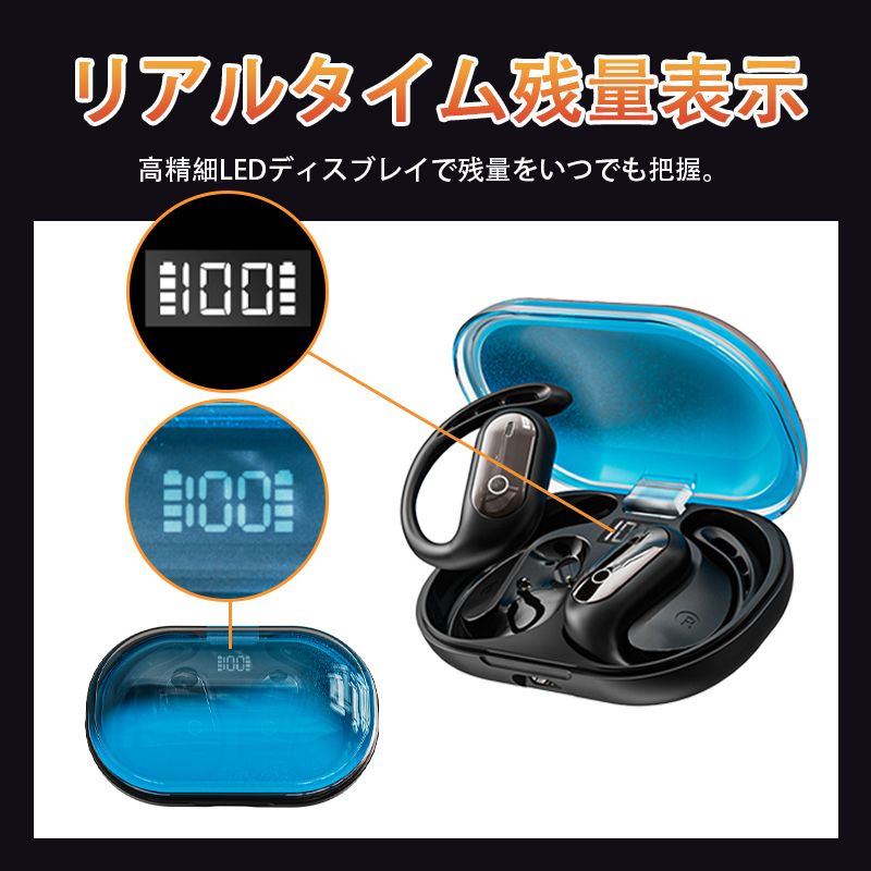 リンドウ ワイヤレスイヤホン ワイヤレスイヤホン 耳掛け式 Bluetooth5.4 低遅延 臨場感 コンパクト