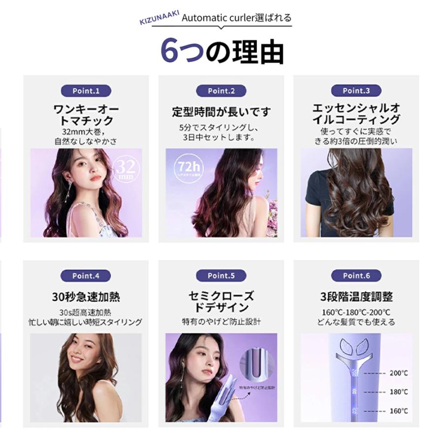 ヘアアイロン 32mm コテ ヘアアイロン完全自動 ヘアアイロンカール人気 