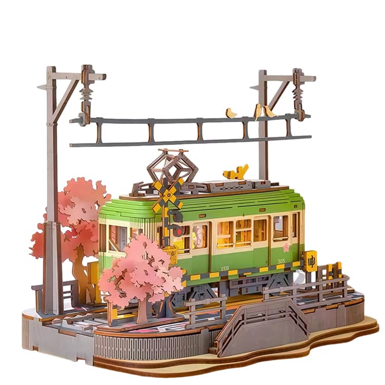 3D 立体パズル パズル 桜の電車 組み立て 暇つぶし 工作キット 知育