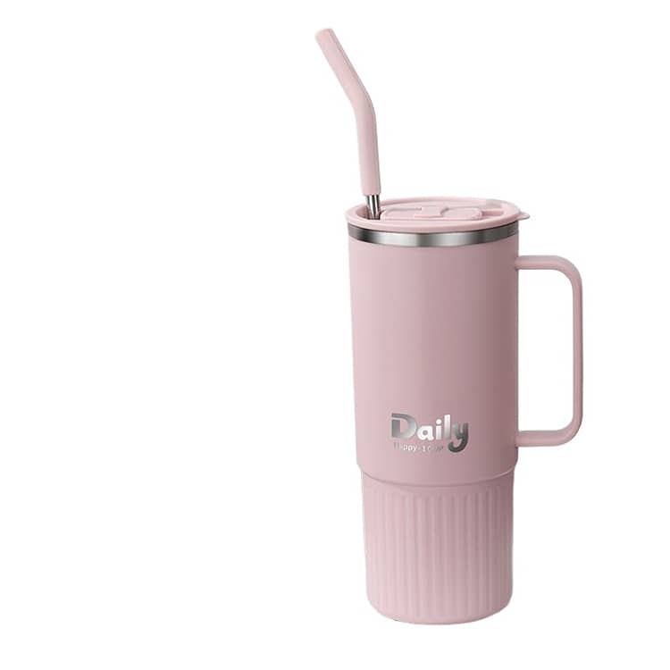 保温 持ち運び 蓋付き 800ml 水筒 タンブラー コーヒー ストロー付き