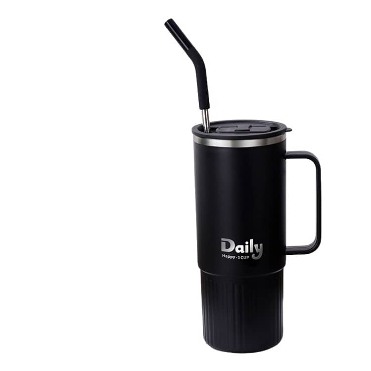 保温 持ち運び 蓋付き 800ml 水筒 タンブラー コーヒー ストロー付き