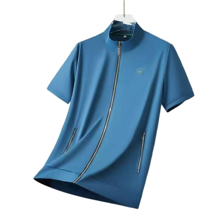 半袖 ジップアップ 紳士服 スタンドカラー ビジネス 半袖ジャケット