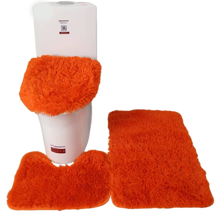 ふわふわ ロング マット 3点 セット トイレ用品 耳長 洗える 洗浄便座
