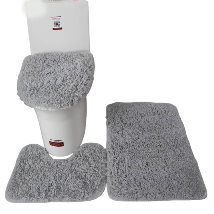 ふわふわ ロング マット 3点 セット トイレ用品 耳長 洗える 洗浄便座