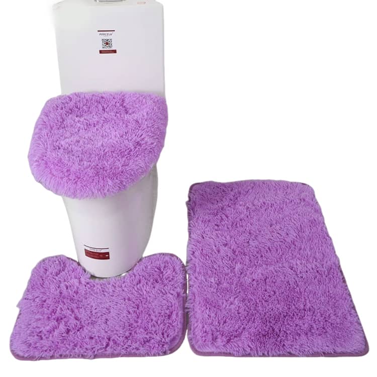 ふわふわ ロング マット 3点 セット トイレ用品 耳長 洗える 洗浄便座