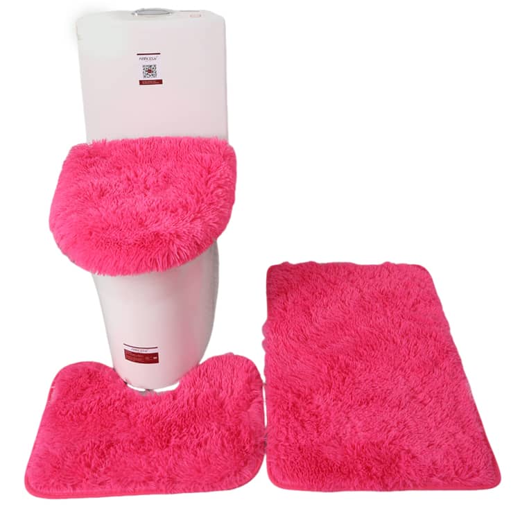 ふわふわ ロング マット 3点 セット トイレ用品 耳長 洗える 洗浄便座