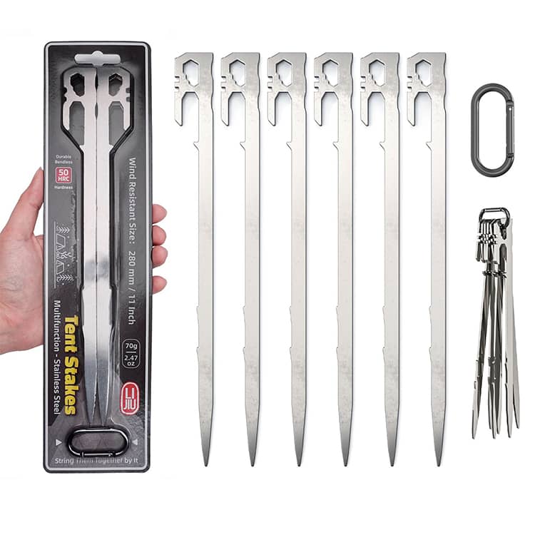 鍛造ペグ 28cm ペグ 6本セット ソリッド スチール 一体化 砂地