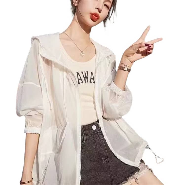 夏服 パーカー UVパーカー 軽量 UPF50 紫外線対策 フード付き