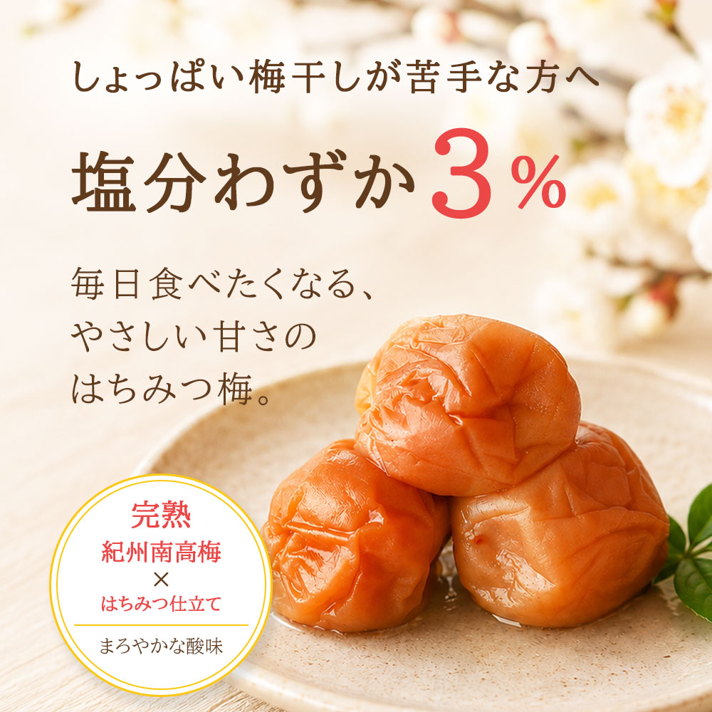 3kg 紀州南高梅 訳あり はちみつ梅 塩分8% 梅干し つぶれ梅 梅干し 訳あり 減塩 はちみつ 塩分3% 紀州南高梅 大粒 つぶれ梅 800g