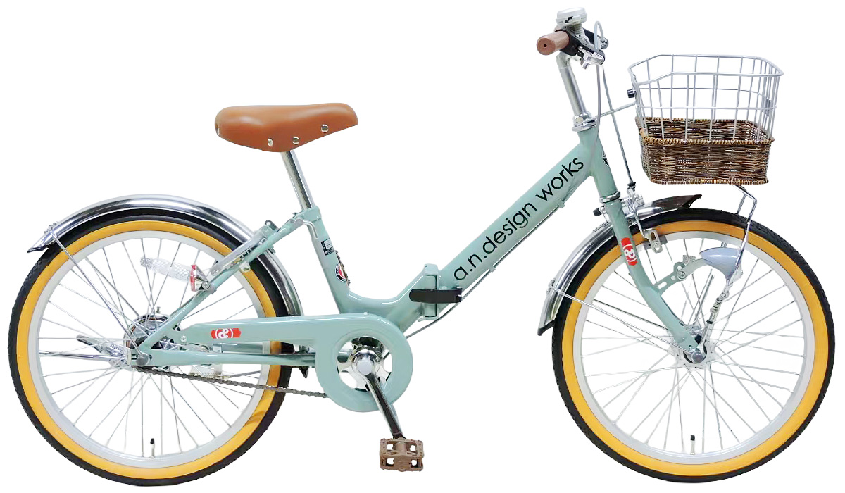 【オートライト・カゴ付】おしゃれな20インチ 折りたたみ自転車（カーキ） TOPONE（トップワン） TFB206 20インチ 折りたたみ自転車 カゴ カギ