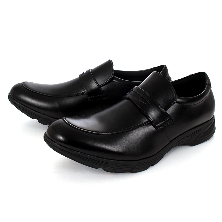 【新品】bussola ブラック ローファー エアモーション 23～23.5㎝ London Shoe Make ローファー WEB限定 ＋4.5cm レザー タンク