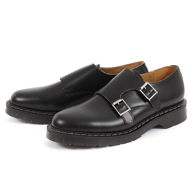 SOLOVAIR ソロヴェアー DOUBLE BUCKLE MONK SHOE ダブル バックル モンクシュー S0-157 ブラックハイシャイン 値下げしました