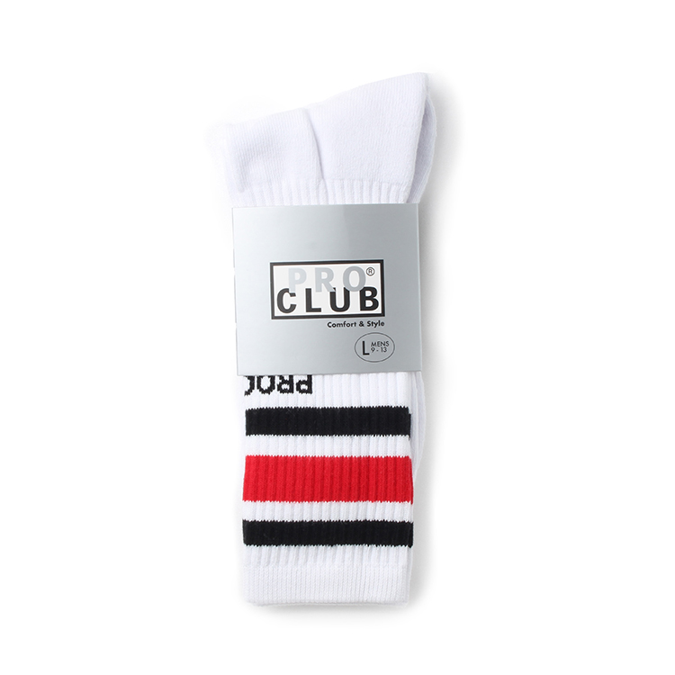 PRO CLUB プロクラブ メンズ ストライプ クルーソックス STRIPE CREW SOCK 03PC0902 | PRO CLUB | 01