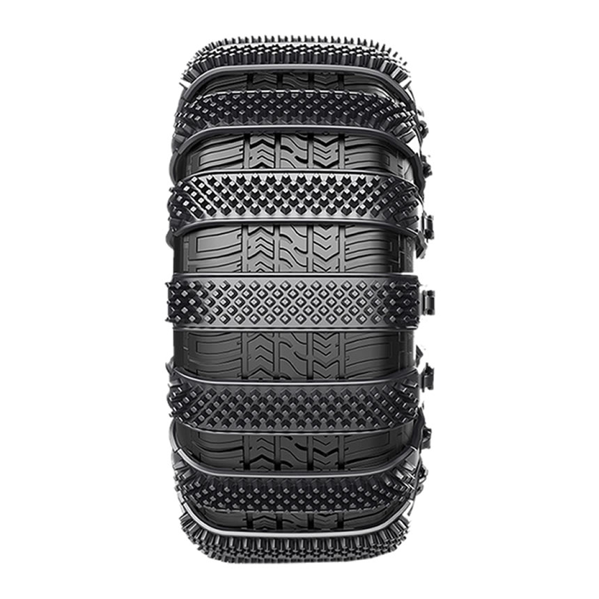 スノーチェーン 10本セット サイズ調節可能 非金属 車用 ゴム素材