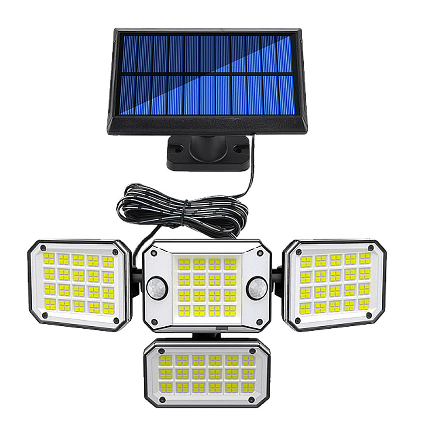 ソーラーセンサーライト 296LED 4面発光 3500ルーメン