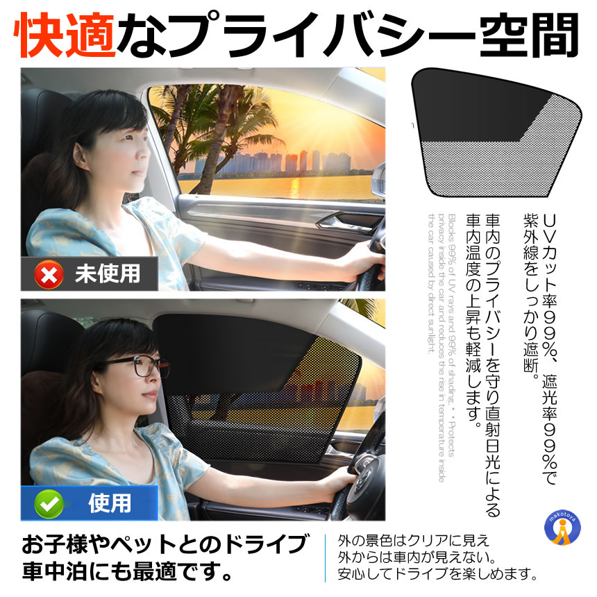 2セット 車サンシェード 左右セット マグネットカーテン メッシュ  遮光シート 前席 カーテン 自動車 マグネット COOLCAR |  | 04