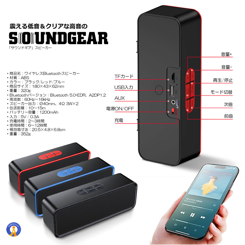 映画館級サウンド】Bluetooth5.0 ワイヤレススピーカー 高音質 重低音