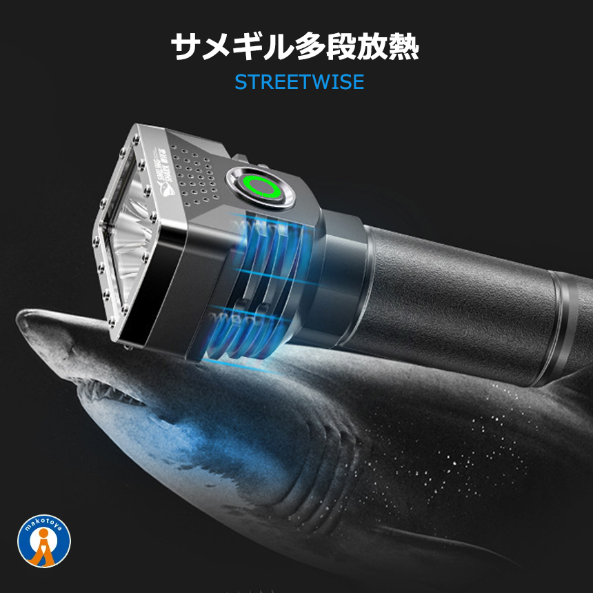 2個セット LEDライト 充電式 小型 ハンディライト 懐中電灯 高輝度 USB 4つ 点灯モード 夜釣り 登山 アウトドア ウォーキング 散歩 ランニング SHARKLIGHT |  | 05