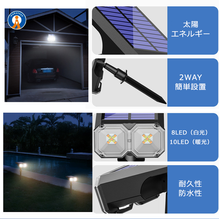5個セット ガーデンライト ソーラーライト 屋外 防水 LED ガーデン 自動点灯 おしゃれ アンティーク KAMISORALED｜nexts｜11