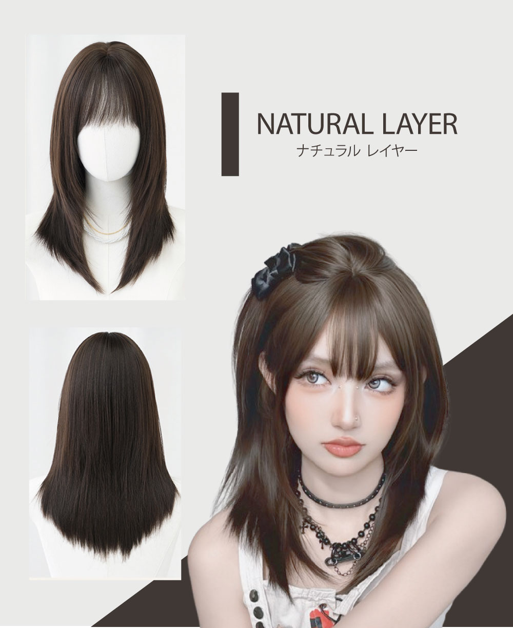 ウィッグ 女性 さらさら セミロング おしゃれ ファッションウィッグ