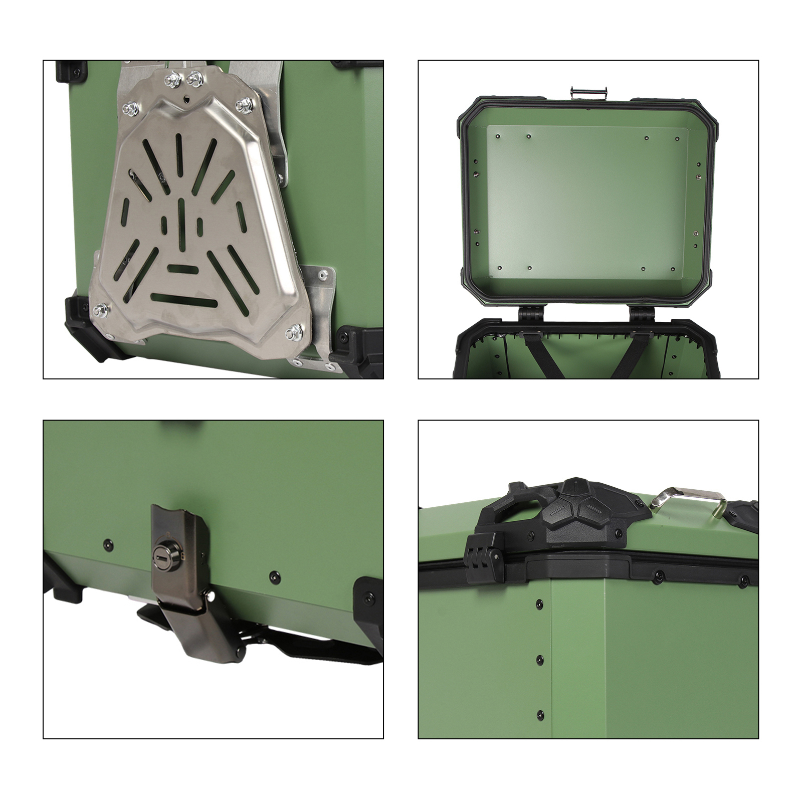 新色発売 グリーン 45L 大容量 リアボックス バイク バイク用 アルミ製