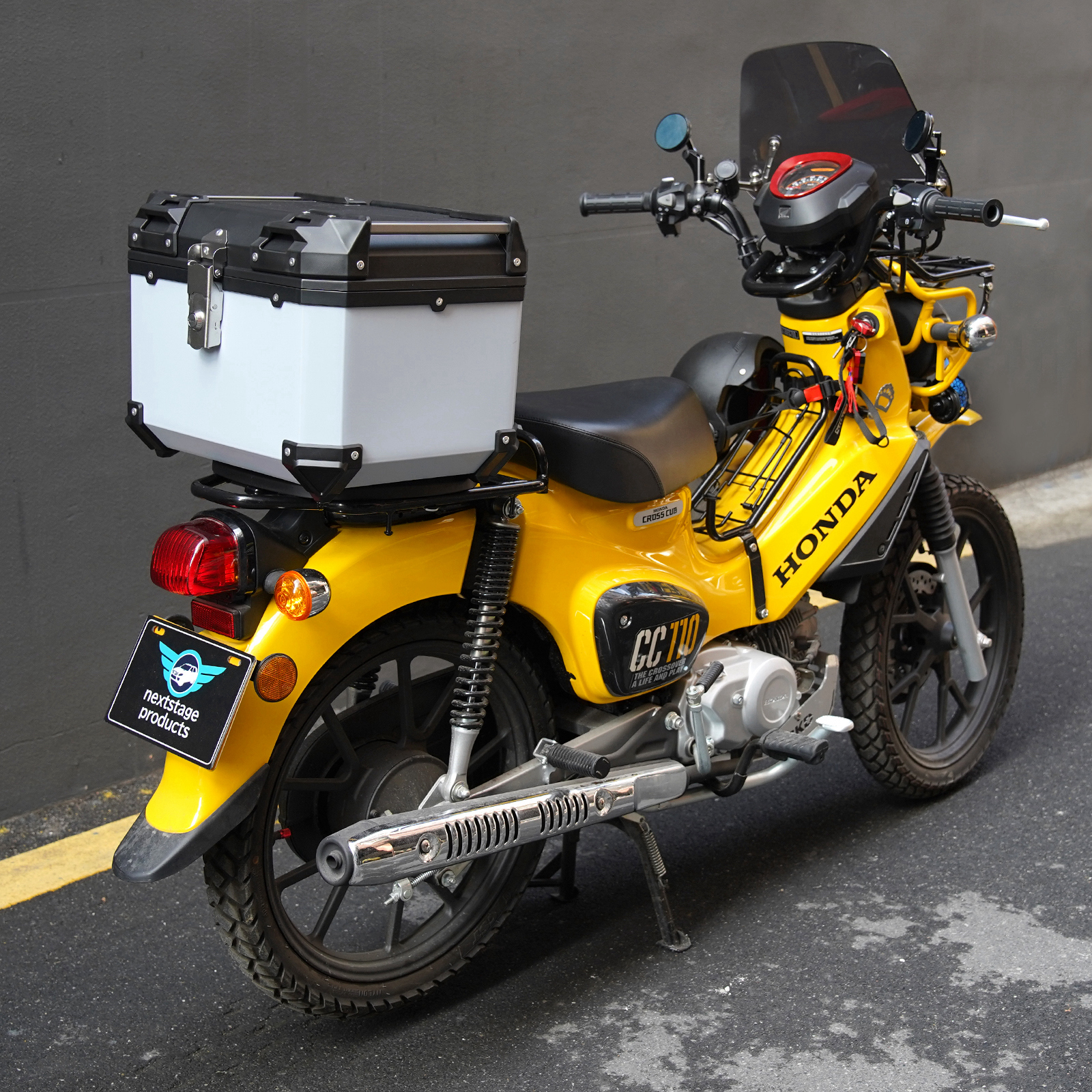 45L 大容量 リアボックス バイク バイク用 ABS製 スーパーカブ 