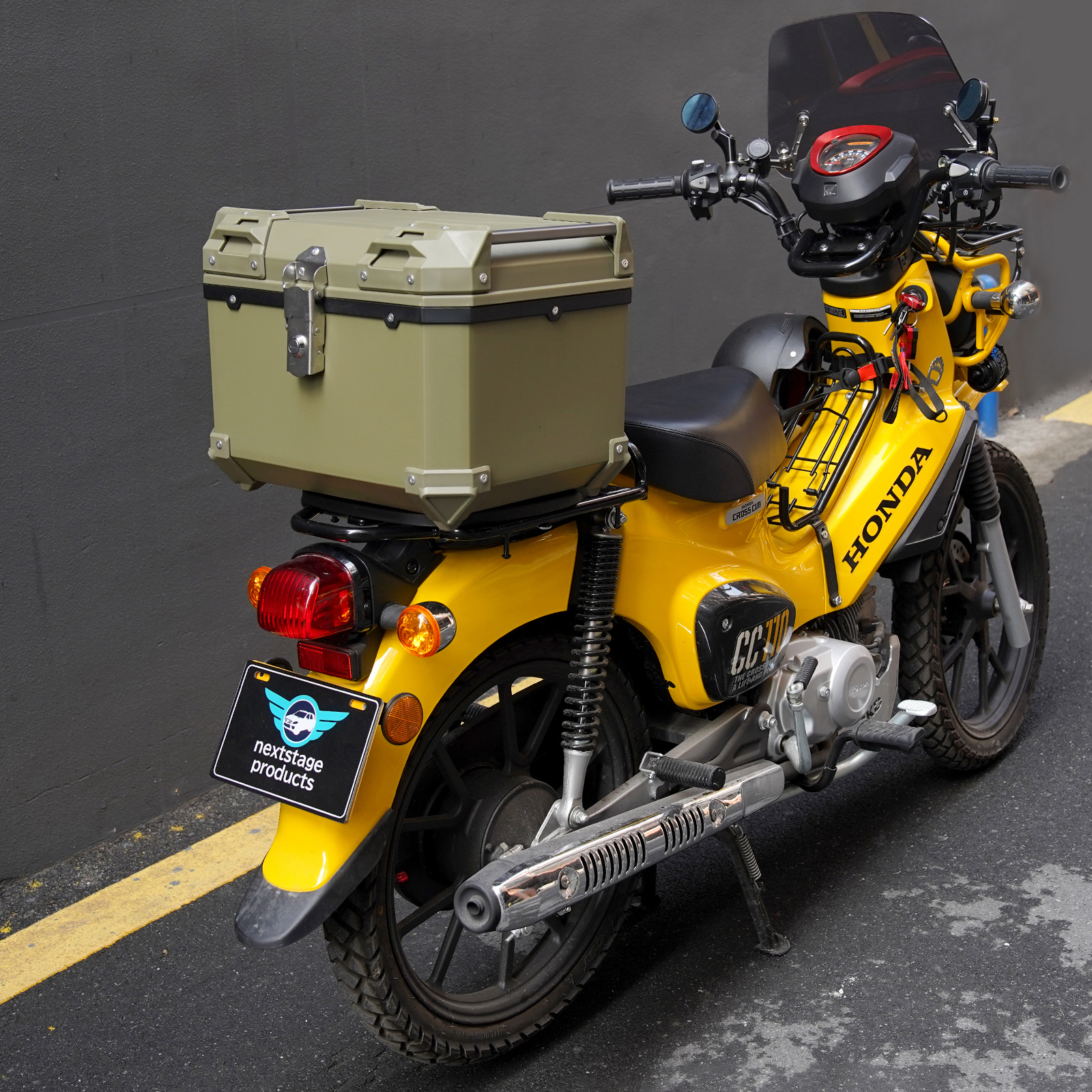 45L 大容量 リアボックス バイク バイク用 ABS製 スーパーカブ 