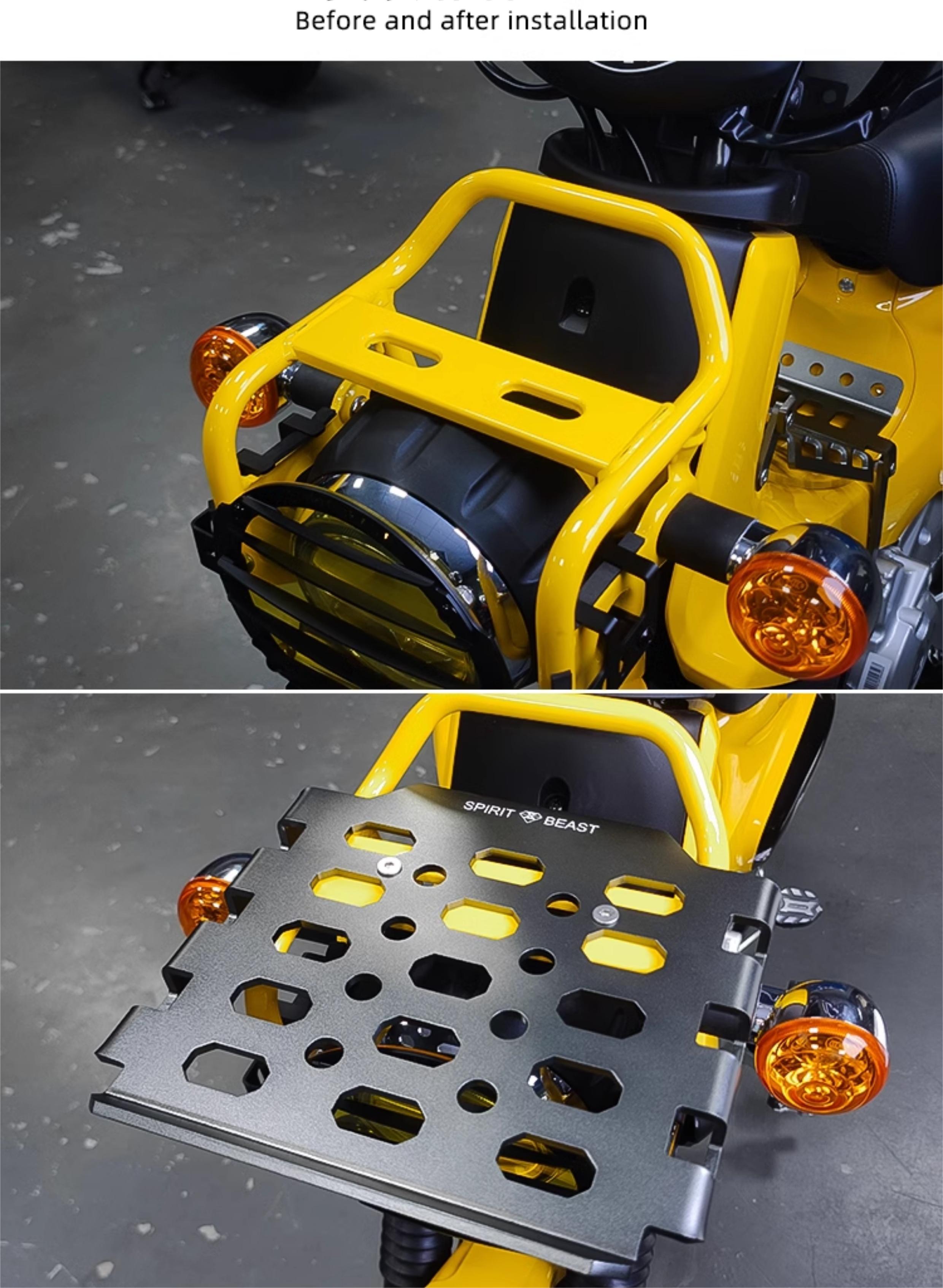 クロスカブ CC110 フロントリアキャリアトップケースリアキャリア 丈夫 一体感 ステンレス製 ブラック チタン カスタム 荷台 便利 バイク用 取り寄せ 爆買の画像