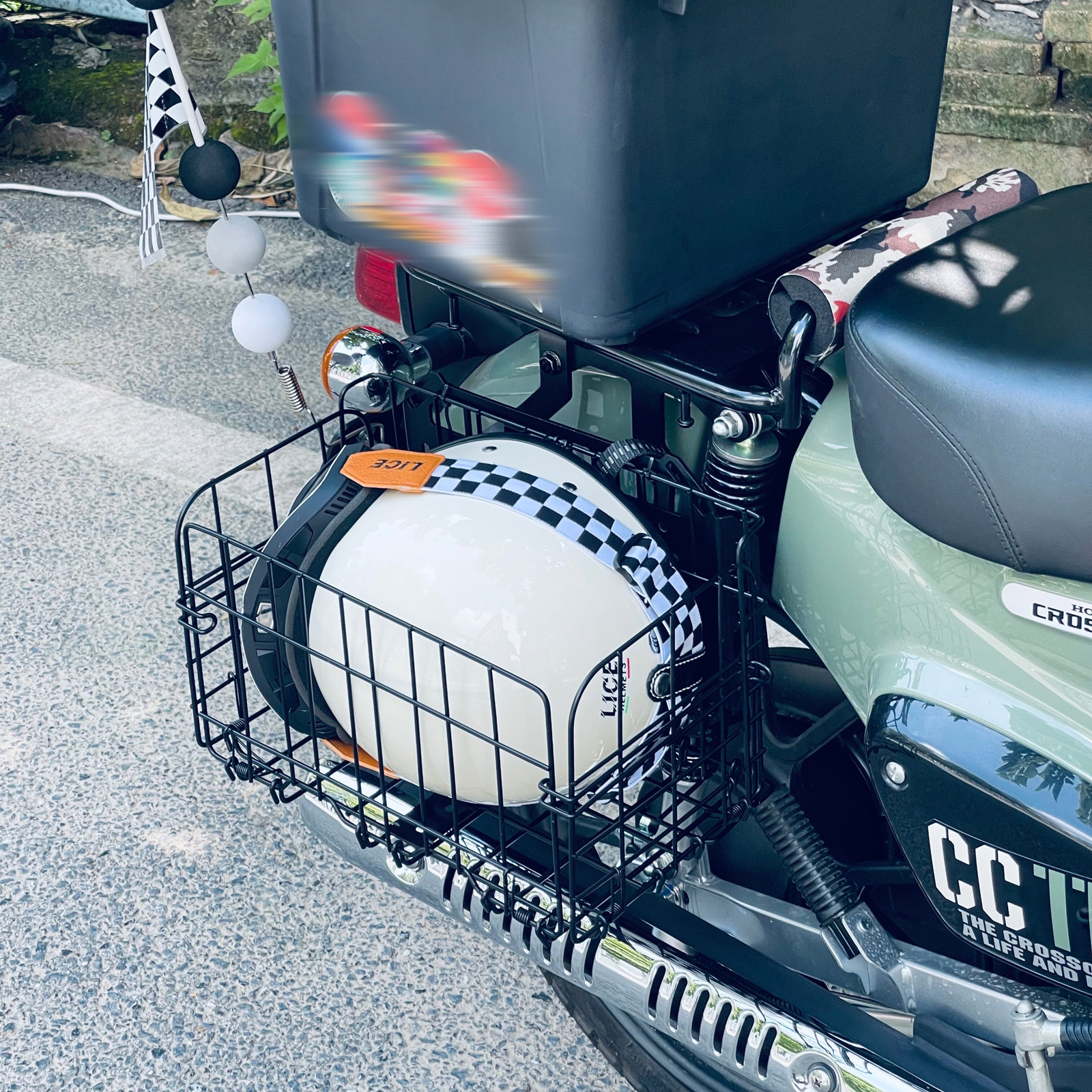 クロスカブ CC110 スーパーカブ サイドバスケット 折りたたみ サイドカゴ バイク用かご サイドステー有り オートバイ 収納バスケット 汎用 ハンターカブ | クロスカブ | 02
