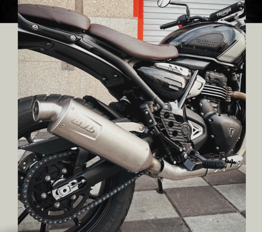 スクランブラー 400X スピード 400 フルエキゾースト マフラー フルエキ かち上げ メガホンマフラー ダウンマフラー インジェクション シルバー おしゃれ 取寄せ