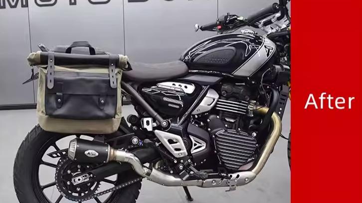 スクランブラー 400X サイドラック 左側セット 右側装着 サイドバッグサポート 荷物ラック バイクラック 取付ブラケット サイドタイヤ擦れ防止ラック 取寄せの画像